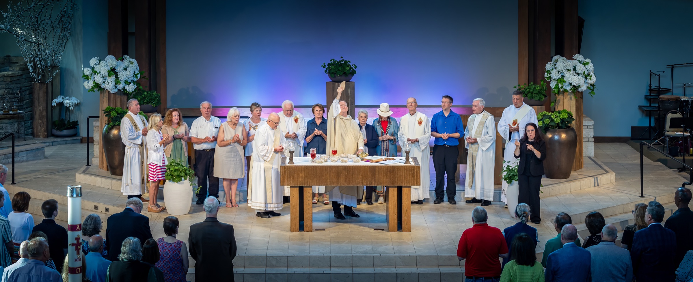 The celebration of the Eucharist at Holy Family