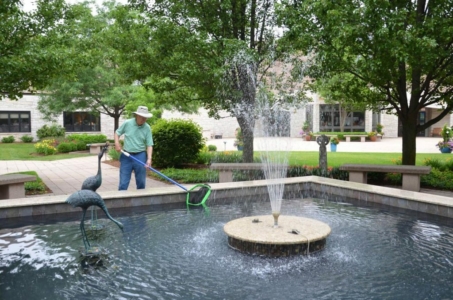 Holy Family courtyard and fountain